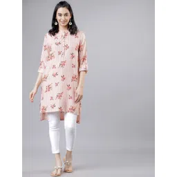 Vishudh Women Peach-Coloured Printed Tunic-image-13