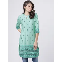 Vishudh Women Sea Green Printed Tunic-picture-35