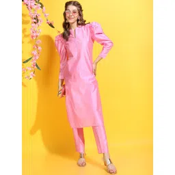 Vishudh Women Solid Kurta with Trouser-picture-25