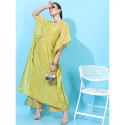 Vishudh Women Yellow Chanderi Cotton Kurta Set-picture-28