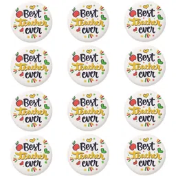 Visibee Best Teacher Ever Pin Badges Set of 12 – 58mm Round Button Badges Brooch-picture-16
