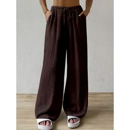 Visit Wear Women Loose Fit High-Rise Trousers-picture-36