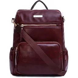 VISMIINTREND Leather Laptop Backpack Bags For Women/Girls Office/College Stylish | Shoulder Bag With Adjustable Strap & Padded Sleeve For 14-Inch Macbook | Ladies Handbag | Gift For Wife/Sister-picture-30