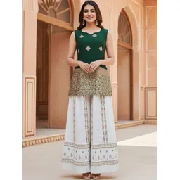 VISOKA Embroidered Sweetheart Neck Ethnic Top-picture-14