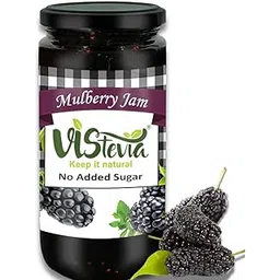 Vistevia Sugar Free Mulberry Jam, Diabetic and Keto Friendly - Sweetened Naturally With Stevia, More Than 60% Mulberry Content - Delicious To Taste, Pack of 1 (400G)-image-9