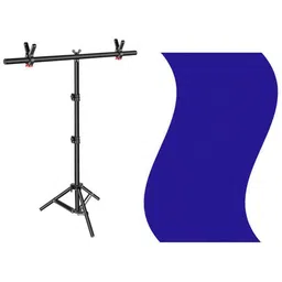 Vistook 6x9FT Royal Blue Decoration Curtain T-Shape Stand Photo Studio With Croma Screen Reflector-picture-30