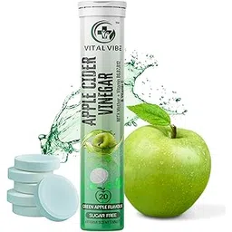 Vital Vibe Apple Cider Vinegar 500mg with the Mother with B6,B7 & B9 for Fat burn, Weight loss & Overall weight Management, 20 Tablets, Sugar Free (1)-picture-29