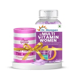 Vitality and Immunity Boost Bundle for Women | Power Gummies That Time of The Month, 40 gummies + DR. MOREPEN Multivitamins for Women with Calcium & Herbal Extracts for Energy & Immunity Boost - 60 Veg Tablets-picture-20