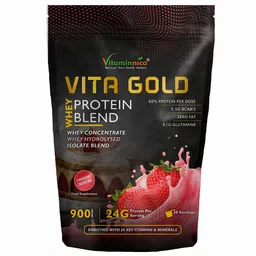Vitaminnica Vita Gold Whey Protein Blend,  1.98 lb  Strawberry Cheese Cake -picture-3