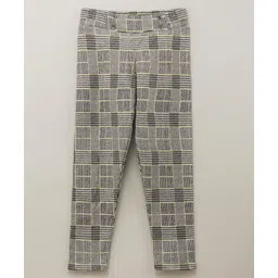 Vitamins Full Length  Check Trousers- Black White-picture-32