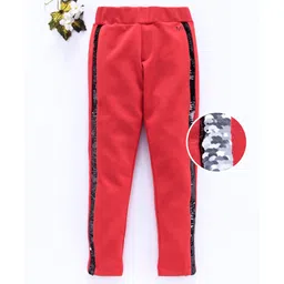 Vitamins Full Length Solid Color Leggings - Red image 1