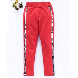 Vitamins Full Length Solid Color Leggings - Red image 2