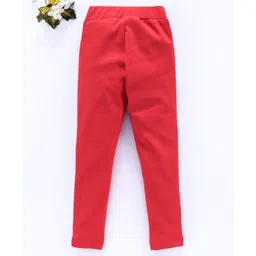 Vitamins Full Length Solid Color Leggings - Red image 3