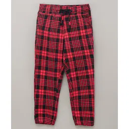Vitamins Full Length Yarn Dyed Jacquard Checks Trouser - Red-picture-26