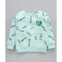 Vitamins Full Sleeves Brushed Fleece Sweatshirts Text Printed - Blue-picture-34