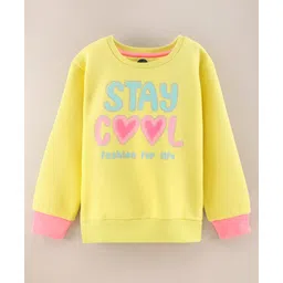 Vitamins Full Sleeves Fleece Sweatshirt Text Print - Yellow-picture-12