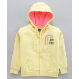 Vitamins Full Sleeves Hooded Sweatshirt Heart Print - Yellow-picture-21