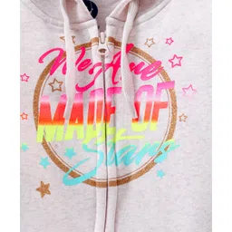 Vitamins Full Sleeves Hoodies Glitter Text Print - Grey image 4