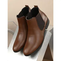 VIV Men Brown Solid Chelsea Boot-picture-19