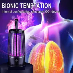 VIVA PLAST Mosquito Killer Lamp, Eco Friendly Mosquito Killer Trap Lamp for Home, Insects Light Electronic, Portable Rechargeable Mosquito Killer Lamp & Night Light 2-in-1 (Pack of 3) (Black) image 4