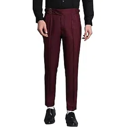 viva trendz Men's Formal Trousers Front Pleated Double Buckle Gurkha Lycra Pant Slim Fit | Stylish Formal Pant for Party and Casual Wear-picture-24