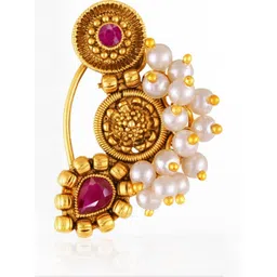 vivastri Gold Plated Alloy Nath Nose Pins-picture-20
