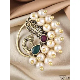 vivastri Gold Plated Alloy Nath Nose Pins-picture-14