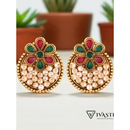 VIVASTRI Women Gold-Plated Alloy Earrings-picture-14