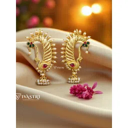 VIVASTRI Women Gold-Plated Alloy Earrings image 1