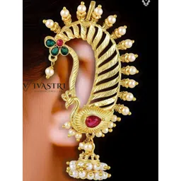 VIVASTRI Women Gold-Plated Alloy Earrings image 2