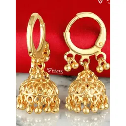 VIVASTRI Women Gold Plated Alloy Hoop Jhumki Earrings-picture-37