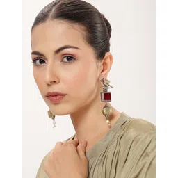 VIVAZS Rhodium Plated Contemporary Bird Shaped Jhumkas Earrings-picture-26