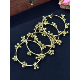 VIVAZS Set of 4 18K Gold-Plated Beaded Bangles-picture-38