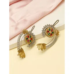 VIVAZS Silver-Plated Artificial Stones And Beads Contemporary Ear Cuff-picture-30