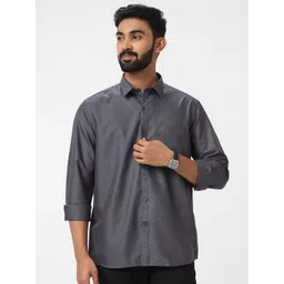 Viveagham Men Classic Fit Solid Spread Collar Silk Casual Shirt-picture-23