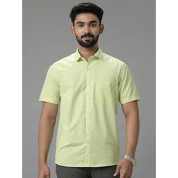 Viveagham Men Classic Fit Solid Spread Collar Silk Casual Shirt-picture-25