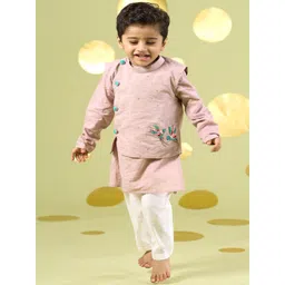 Vivedkids Boys Embroidered Regular Pure Cotton Kurta with Pyjamas-picture-15
