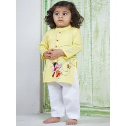 Vivedkids Boys Ethnic Motifs Embroidered Regular Thread Work Pure Cotton Kurta with Trousers-picture-37