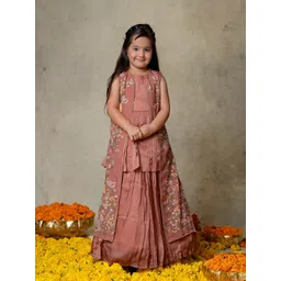 Vivedkids Girls Embellished Beads and Stones Ready to Wear Lehenga &-picture-54