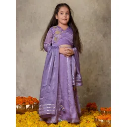 Vivedkids Girls Embroidered Ready to Wear Lehenga & Blouse With Dupatta-picture-52