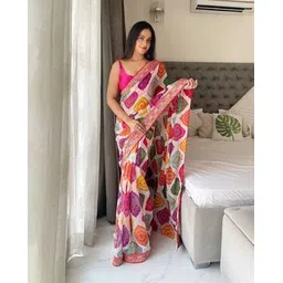 vivera Women Printed Saree with Embroidered Border-picture-52