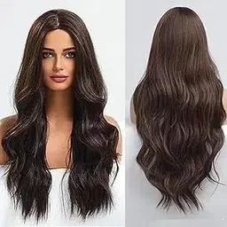 VIVIAN (Pack of 1) Synthetic Long Brown Hair Wigs without Bangs Extensions for Women Full Head Natural Straight Hair Wig-picture-51