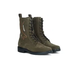 Viviblu Women Casual Solid Block-Heeled Leather High-Top Regular Boots-picture-29