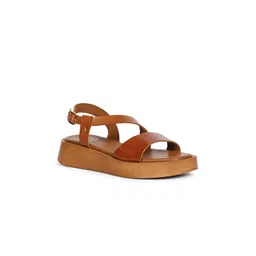 Viviblu Women Leather Open Toe Flatform Heel Sandals-picture-22