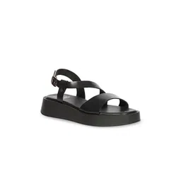 Viviblu Women Solid Leather Platform Sandals Buckles-picture-23