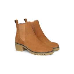 Viviblu Women Tan Suede Ankle Boots-picture-15