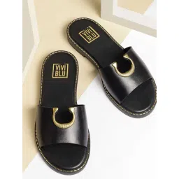 ViviBlu Women's Black Slide Sandals-picture-37