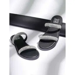 ViviBlu Women's Black Slide Sandals image 1