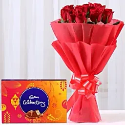 Vivid Red Roses Bouquet Chocolate-picture-34