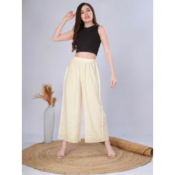 Vivika Women Floral Embroidered Flared Palazzos-picture-33